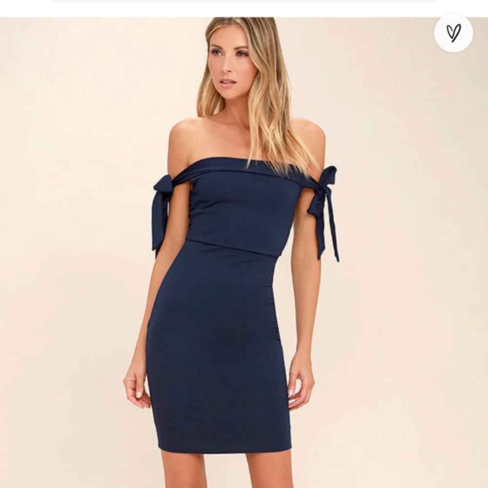 Lulu’s Navy Off the Shoulder Dress